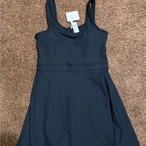 Fabletics Black Ribbed Mini Tank Dress